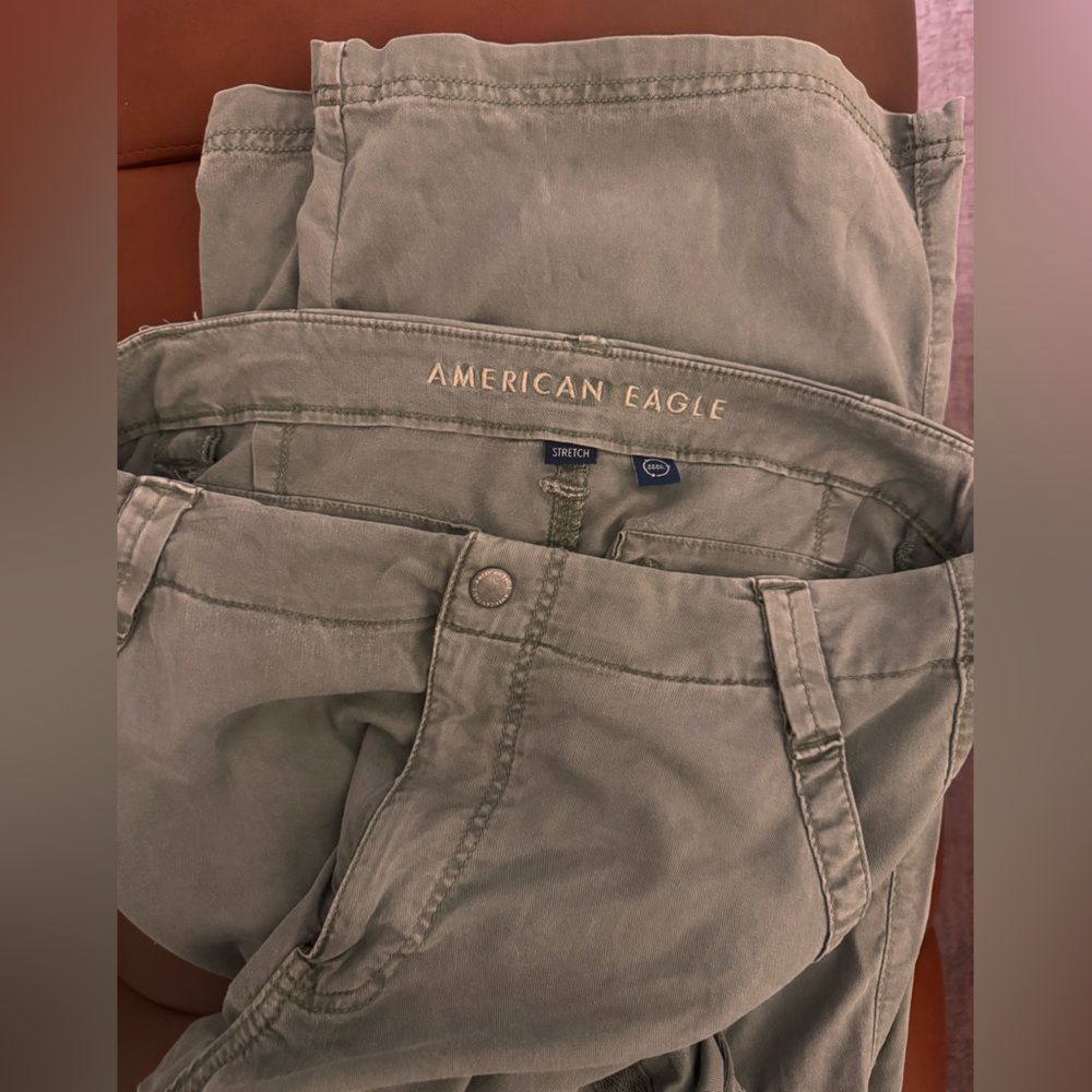 American Eagle Outfitters Women's Green Wide Leg Pants - Picture 7 of 8